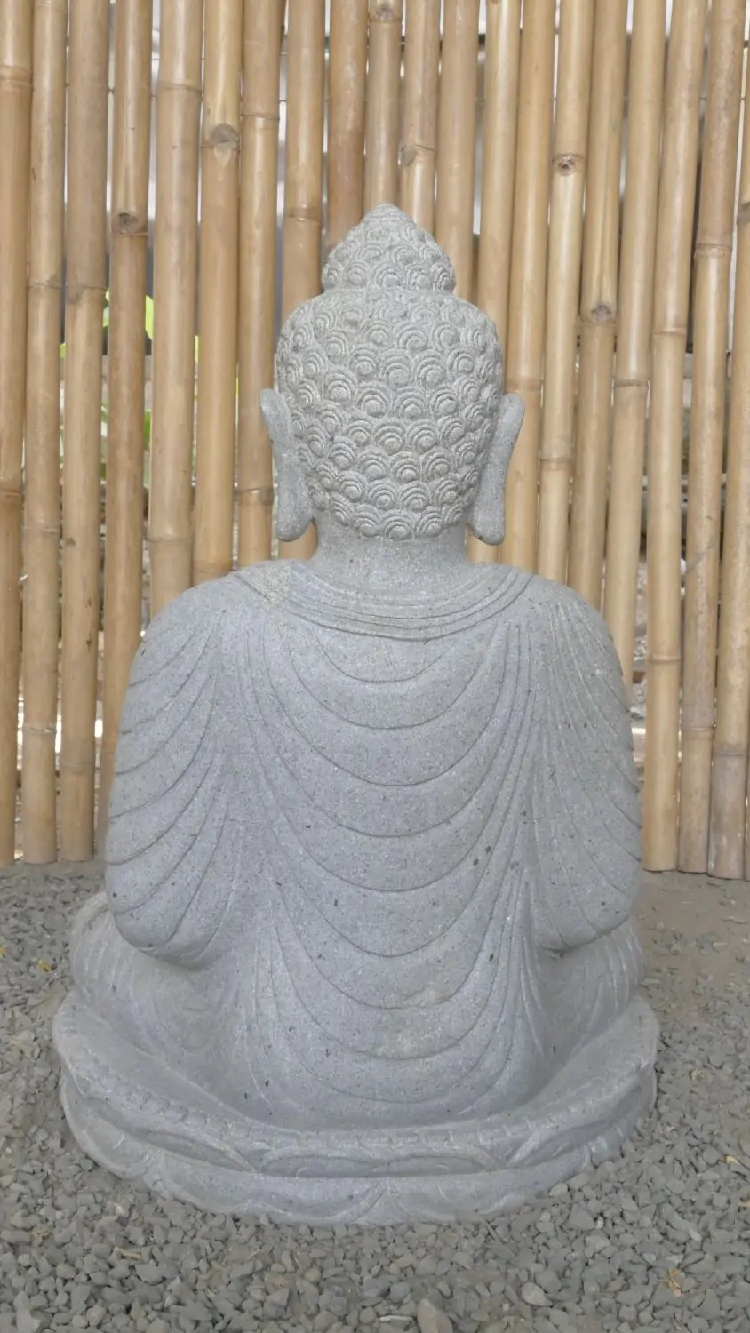  Product image 5 of the product “Seated Buddha made of Riverstone in Dhyana position - gesture of meditation, 62cm height, natural ”